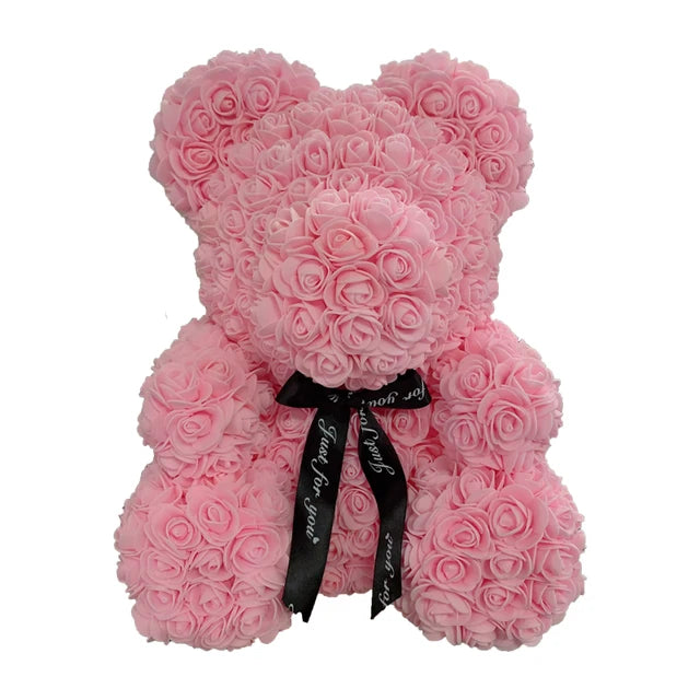 2024 Dropshipping 40Cm Rose Bear Heart Artificial Flower Rose Teddy Bear for Women Valentine'S Wedding Birthday Christmas Gift