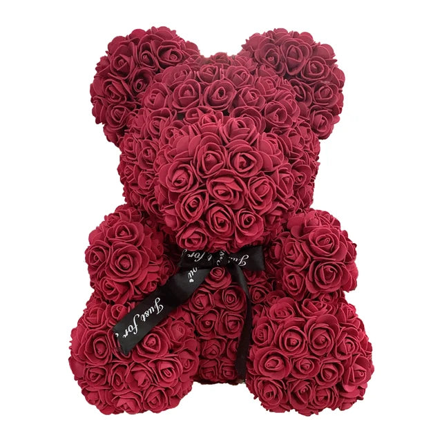 2024 Dropshipping 40Cm Rose Bear Heart Artificial Flower Rose Teddy Bear for Women Valentine'S Wedding Birthday Christmas Gift